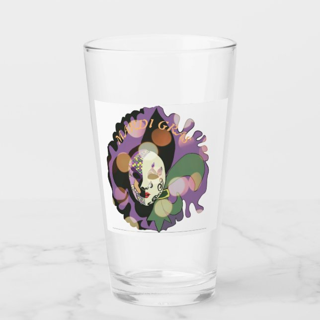 Mardi Gras-maskdesign Färgstark Glaskopp (Framsida)