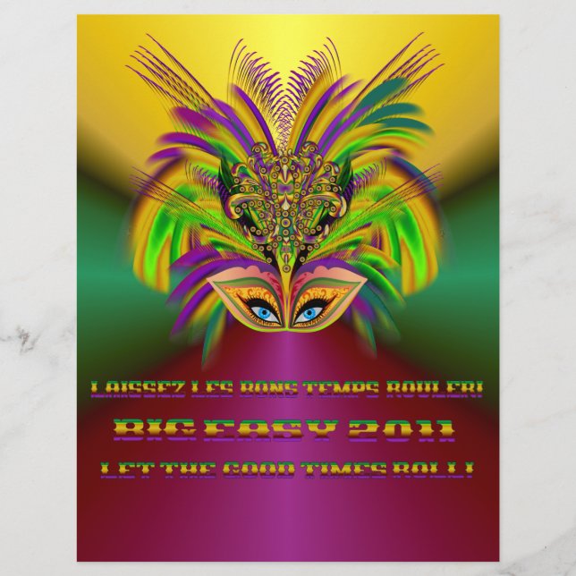 Mardi-Gras-Masken-Drottning-V-3 Reklamblad (Framsidan)