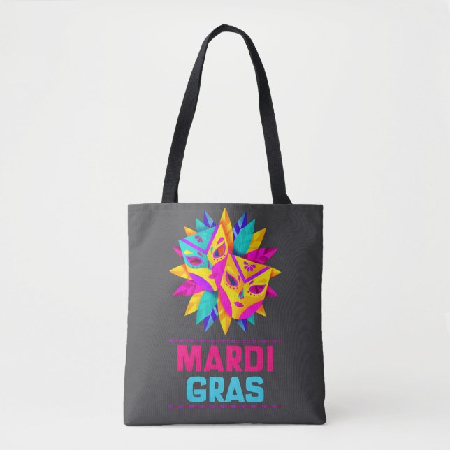 Mardi Gras-masker Tote-bag Tygkasse (Framsida)