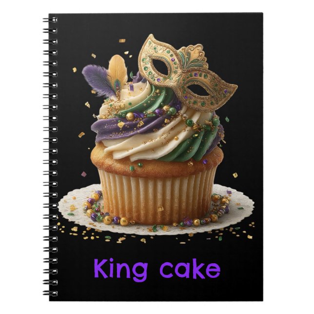 Mardi Gras Maskerad Cupcake Firande Anteckningsbok (Framsidan)