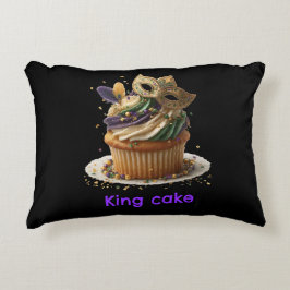 Mardi Gras Maskerad Cupcake Firande Prydnadskudde