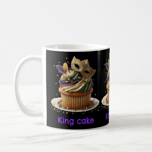 Mardi Gras-maskerad Cupcakefirande Kaffemugg (Vänster)