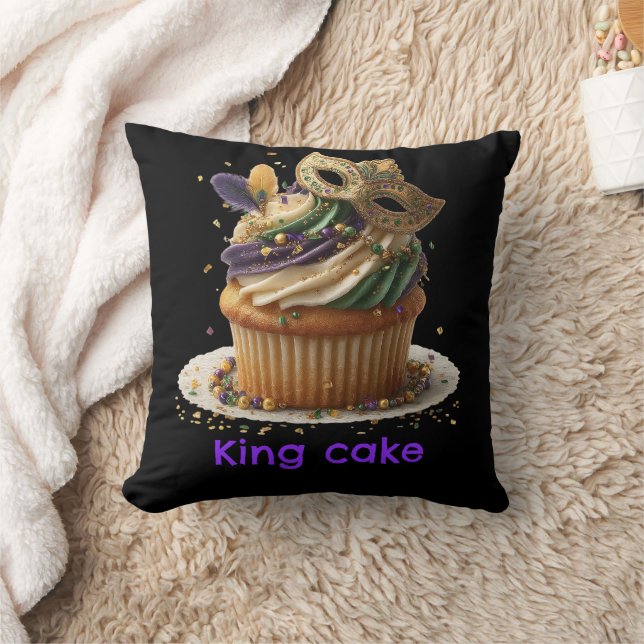 Mardi Gras-maskerad Cupcakefirande Kudde (Filt)