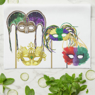 Mardi Gras maskerar 1 Kökshandduk