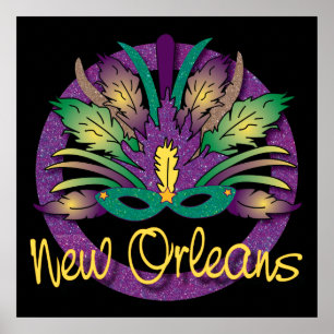 Mardi Gras maskerar affischen - New Orleans, LA Poster