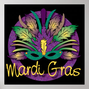 Mardi Gras maskerar affischen Poster