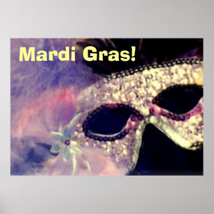 Mardi Gras maskerar affischen Poster