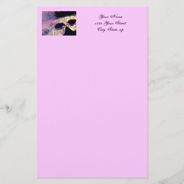 Mardi Gras maskerar brevpapper (Framsida)