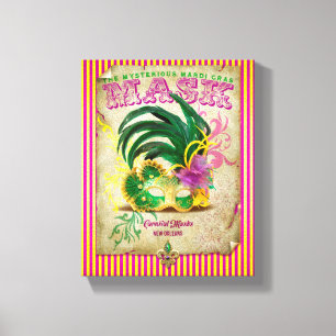 Mardi Gras maskerar Canvastryck