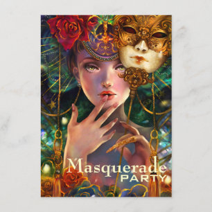 Mardi Gras maskerar den utsmyckade overkliga Inbjudningar
