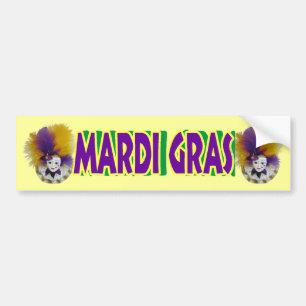 Mardi Gras maskerar guld- Tulle Bildekal