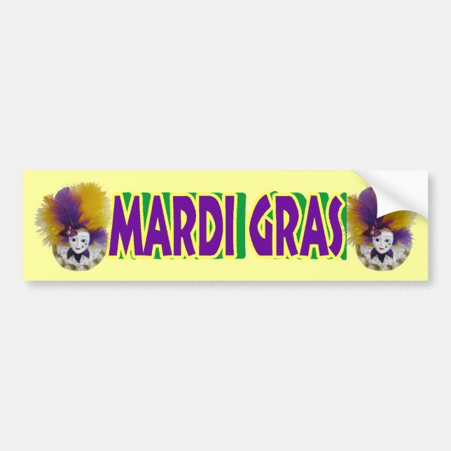 Mardi Gras maskerar guld- Tulle Bildekal (Framsidan)