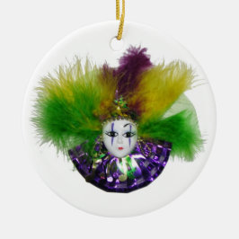 Mardi Gras maskerar lilor Julgransprydnad Keramik