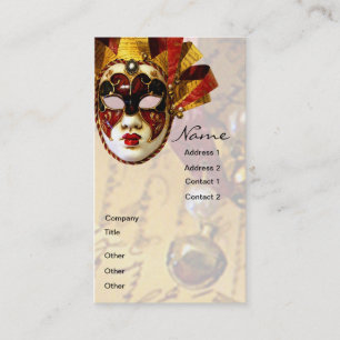 Mardi Gras maskerar, skådespelaren & theatren Visitkort