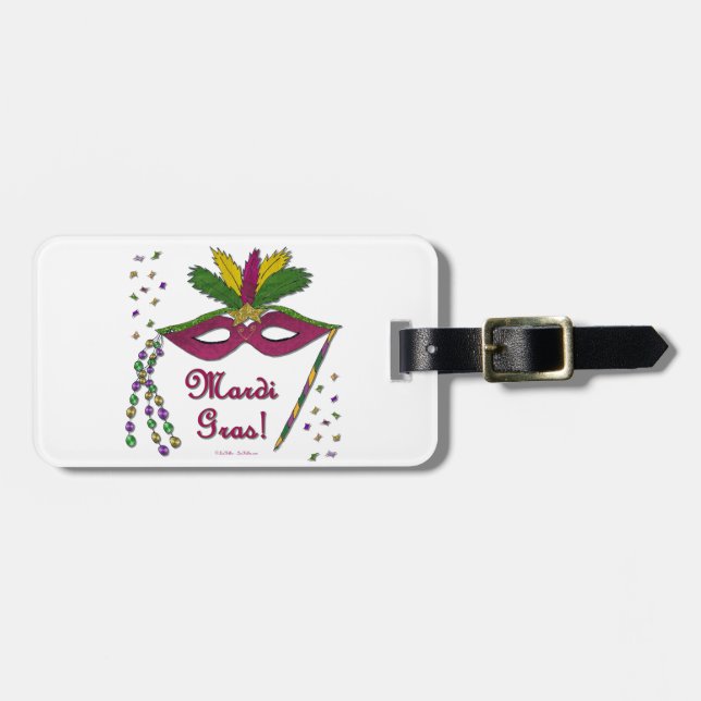 Mardi Gras-maskfjäderpärlor Bagagebricka (Horisontell Framsida)