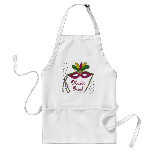 Mardi Gras-maskfjäderpärlor Förkläde (Framsidan)