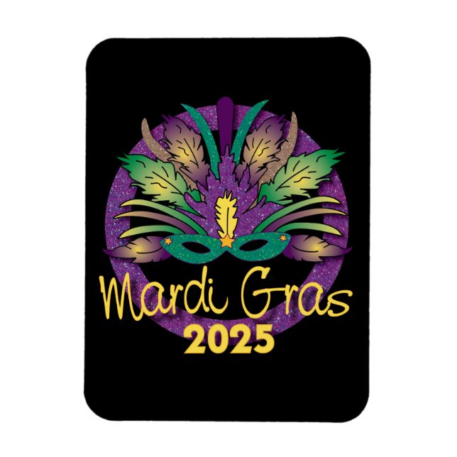 Mardi Gras-maskmagnet - 2025 Magnet (Vertikal)