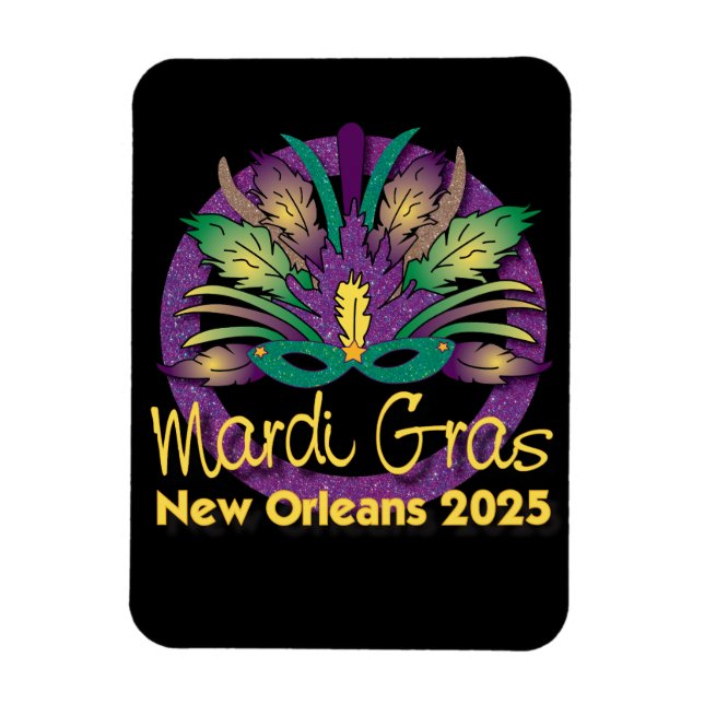 Mardi Gras-maskmagnet - 2025 - New Orleans Magnet (Vertikal)