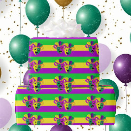 Mardi Gras Masks Comedy Tragedy Wrapping Papper Presentpapper