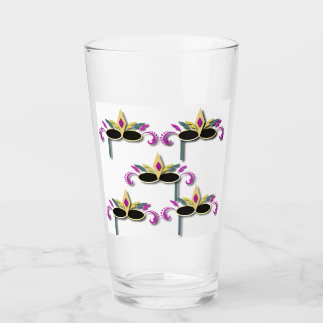Mardi Gras masks design Färgstark Glaskopp (Framsida)