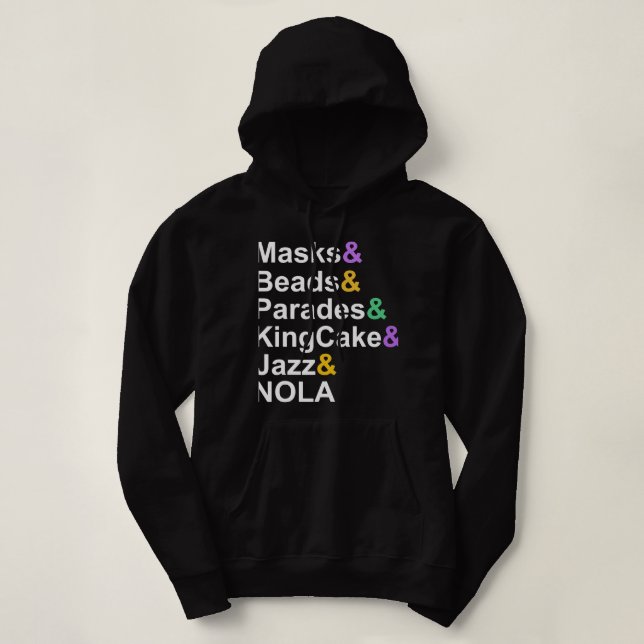 Mardi gras masks pärlor parad kingaka jazz nola t shirt (Design framsida)