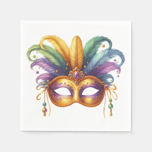 Mardi Gras Masquera Pappersservett (Framsidan)