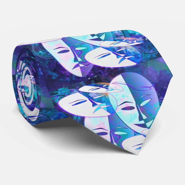 Mardi Gras Masquerad Maskerad Halsduk Slips (Rullad)