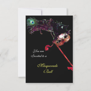 MARDI GRAS MASQUERADE BOLL ,Black osa Inbjudningar
