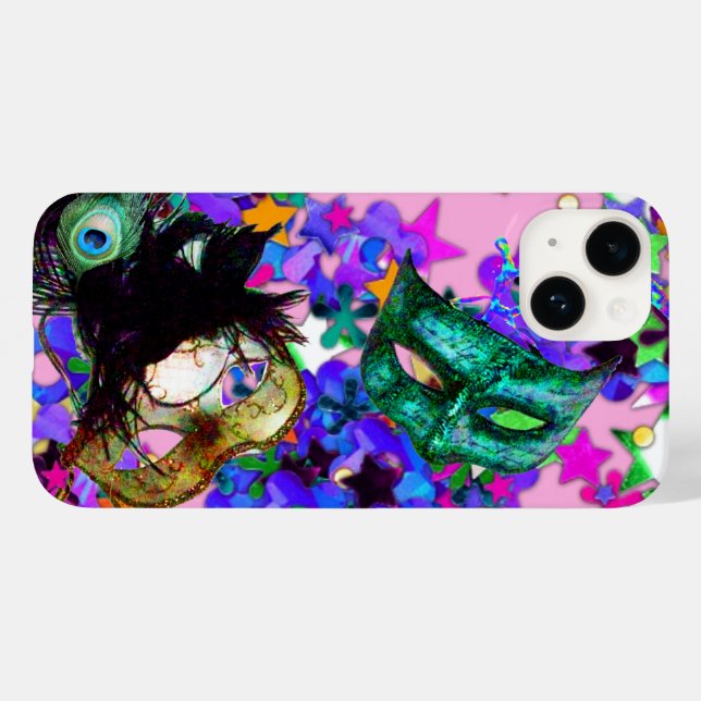 MARDI GRAS MASQUERADE BOLL MASK CONetti (Baksida (horisontell))
