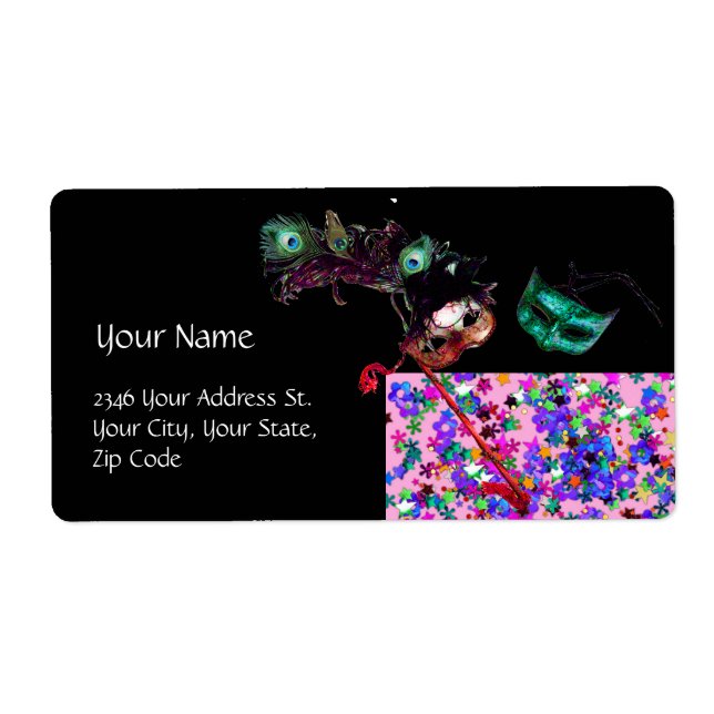 MARDI GRAS MASQUERADE CONetti Fraktsedel (Framsidan)