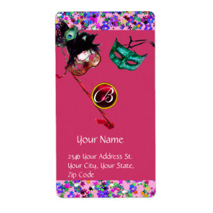 MARDI GRAS MASQUERADE Confetti gem red burgundy Fraktsedel