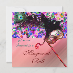MARDI GRAS MASQUERADE & CONFETTI siden Inbjudningar
