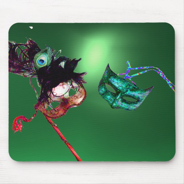 MARDI GRAS MASQUERADE grönt Musmatta (Framsidan)