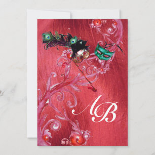 MARDI GRAS MASQUERADE ,MAGIC BERRIES MONOGRAM side Inbjudningar