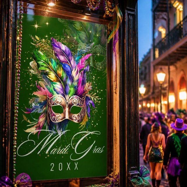Mardi Gras Masquerade Mask | Grön Affisch (Skapare uppladdad)