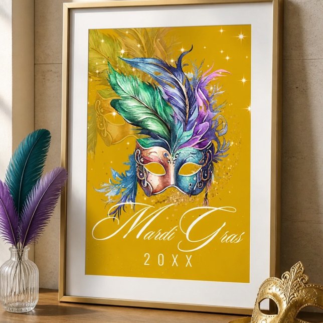 Mardi Gras Masquerade Mask | Guld Affisch (Skapare uppladdad)
