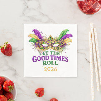 Mardi Gras Masquerade Mask Let The Good Times Roll Pappersservett