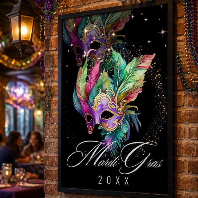 Mardi Gras Masquerade Mask | Svart Affisch (Skapare uppladdad)