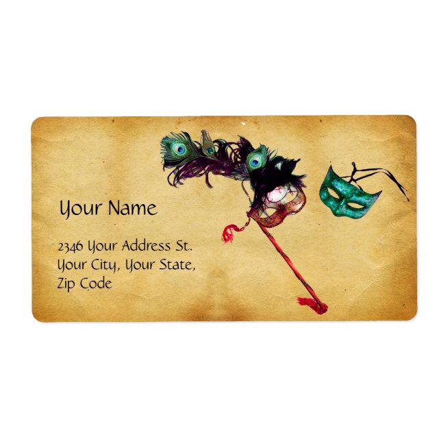 MARDI GRAS MASQUERADE-parchment Fraktsedel (Framsidan)