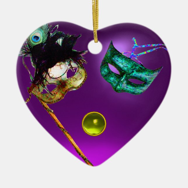 MARDI GRAS MASQUERADE PARTY, Gem Stones Julgransprydnad Keramik (Framsidan)