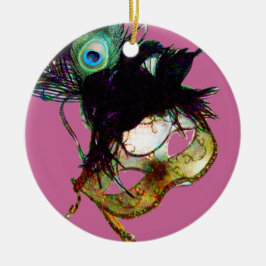 MARDI GRAS MASQUERADE PARTY, Gem Stones Julgransprydnad Keramik