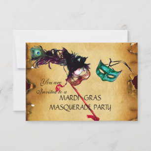 MARDI GRAS MASQUERADE PARTY, osa för avrinningsomr Inbjudningar