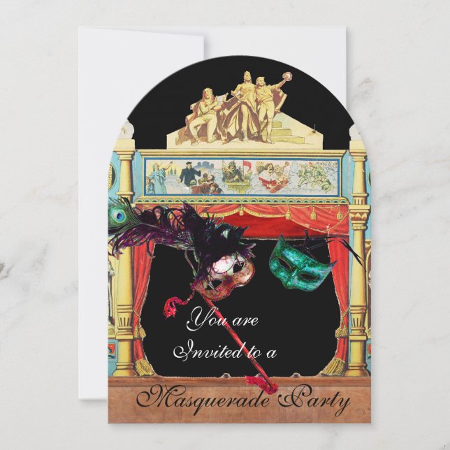 MARDI GRAS MASQUERADEBAL MASKERADTEATERSCEN INBJUDNINGAR (Framsida)