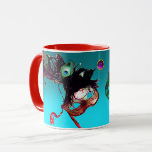 MARDI GRAS MASQUERADEMASKER Blå ädelsten Mugg