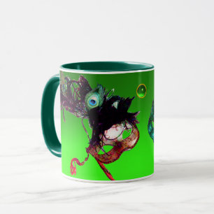 MARDI GRAS MASQUERADEMASKER Grön Smaragd Ädelsten Mugg