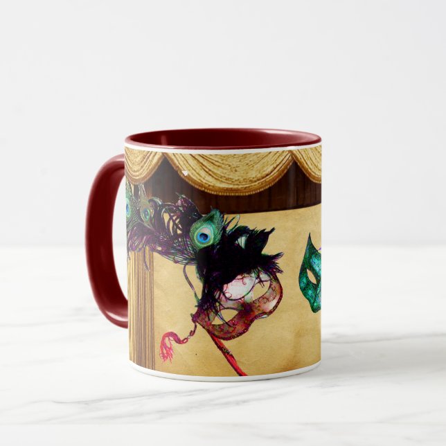 MARDI GRAS MASQUERADEMASKER Teater Scen Mugg (Framsida vänster)