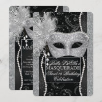Mardi Gras MasqueraFödelsedagsfest inbjudan
