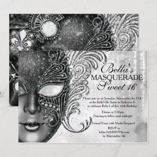Mardi Gras MasqueraFödelsedagsfest inbjudan