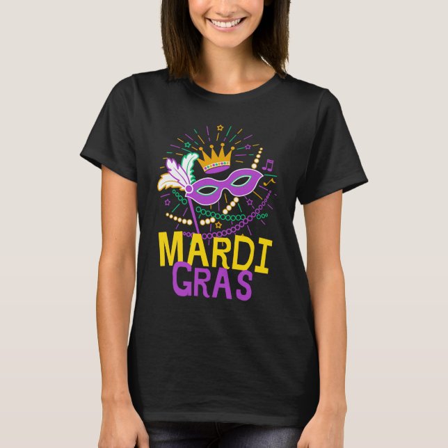 Mardi Gras MasqueraMardi Parad Costume Manar & T Shirt (Framsida)
