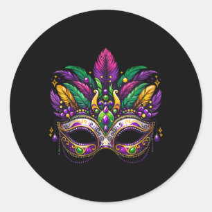 Mardi Gras Masqueramask Festive Carnival Costum Runt Klistermärke